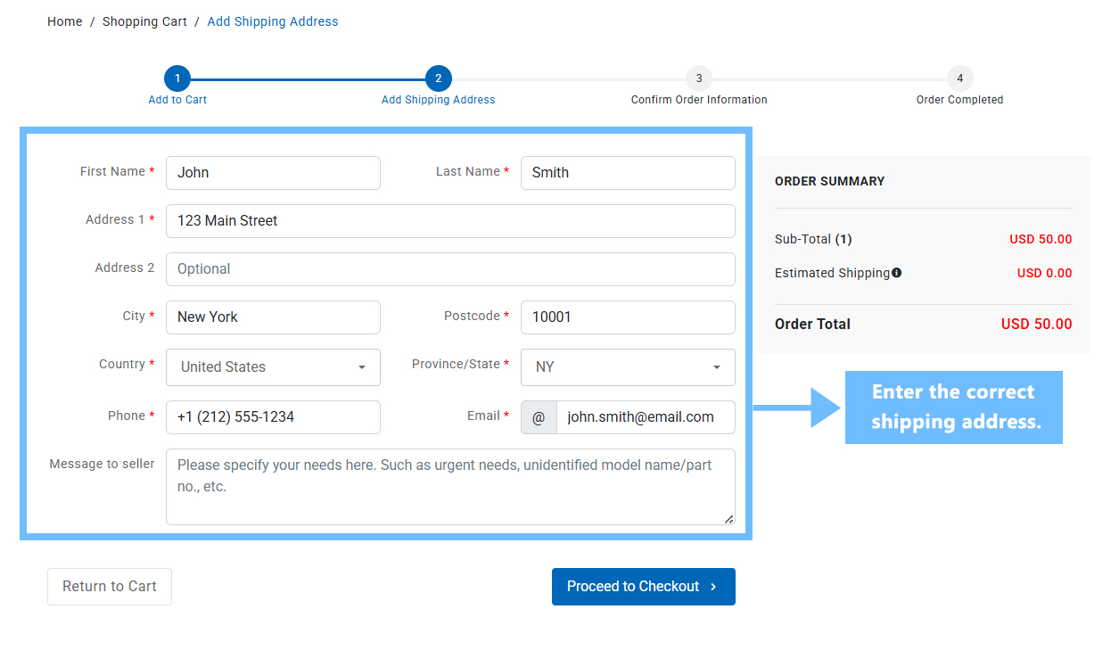 Add Shipping Address